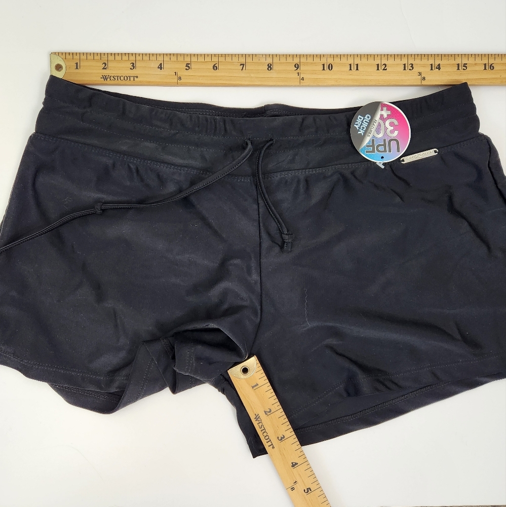Swim Shorts XeroXposur Black with Panty Liner Size 12  UPF 30 NWT - Picture 7 of 9